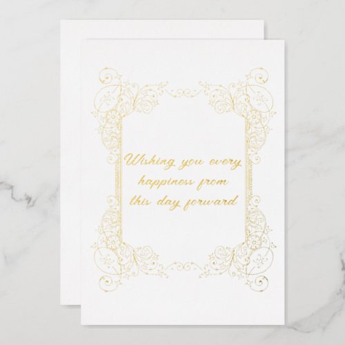 Gold Foil Wedding Greetings Foil Holiday Card