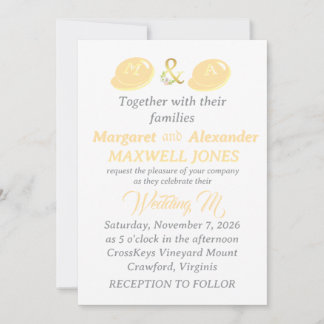 Gold Foil Wedding Invitation