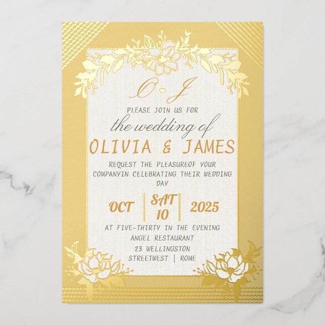 Gold Foil Wedding Invitation Premium Foil (Front)