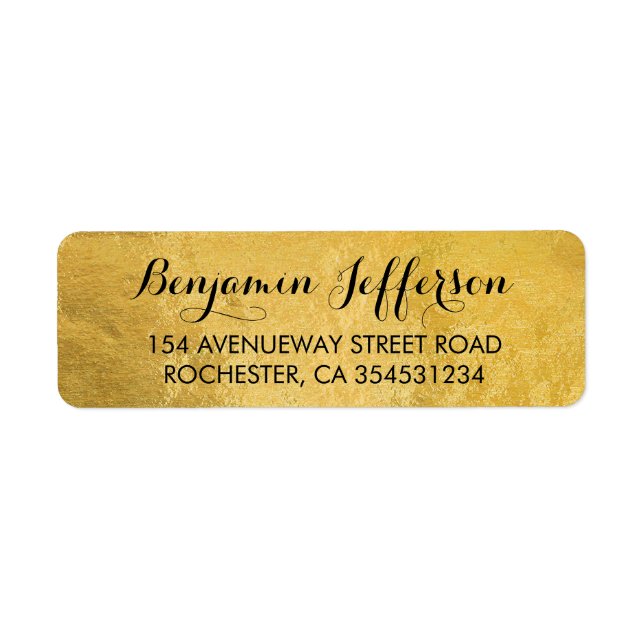 Gold Foil Wedding Label (Front)