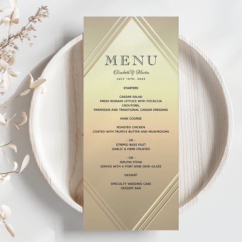 Gold Foil Wedding Menu