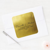 Monogram Stickers, Gold Foiled Monogrammed Stickers,Wedding Favor Stickers  with Real Gold Foil (#156-F)