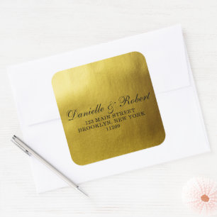Gold Foil Wedding Monogram Return Address Labels