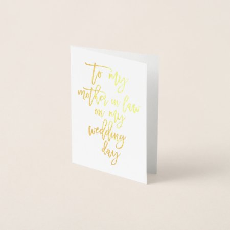 Gold Foil Wedding Mother In Law Thank You Card