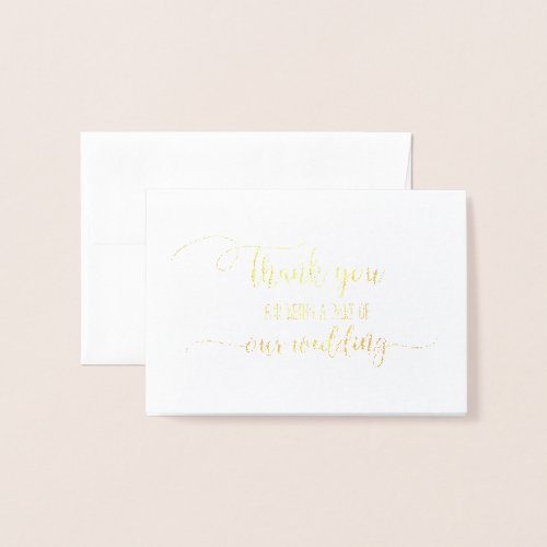 Gold Foil Wedding Officiant Thank You Card