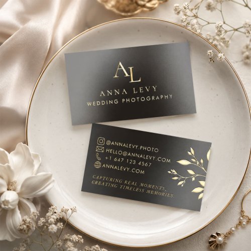 Gold Foil Wedding Photographer Business Cards