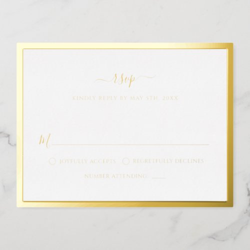 Gold Foil Wedding RSVP Card
