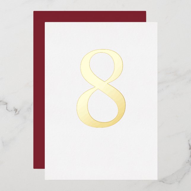 Gold Foil Wedding Table Number Custom Color (Front/Back)