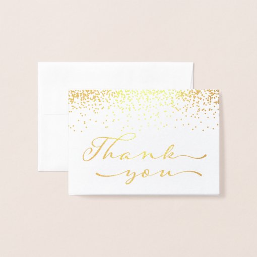 Gold Foil Wedding Thank You Foil Card | Zazzle