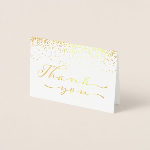 Gold Foil Wedding Thank You Foil Card | Zazzle