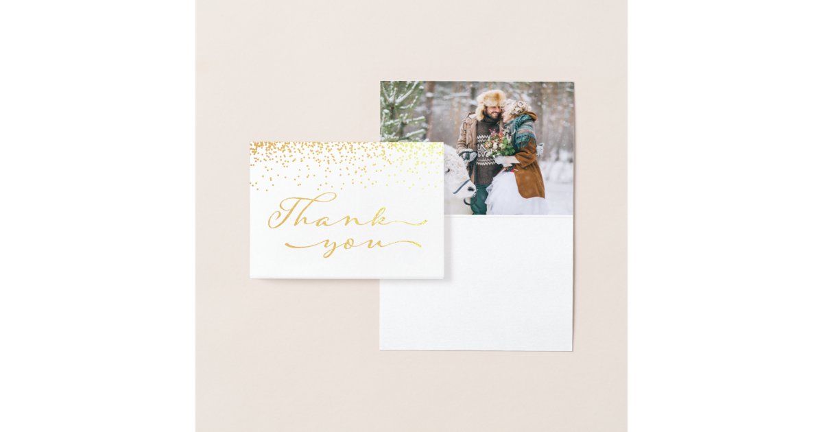 Gold Foil Wedding Thank You Foil Card | Zazzle
