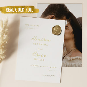 Gold Foil Wedding Unique Modern Save The Date Invitation