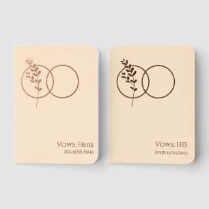 Gold Foil Wedding Vow Book branch Rings