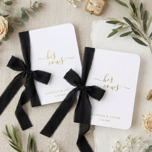 Gold Foil Wedding Vow Book Set