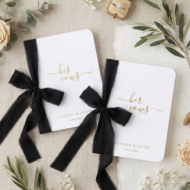 Gold Foil Wedding Vow Book Set (Creator Uploaded)