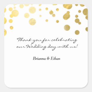 Gold Foil Wedding White Favor Sticker Labels