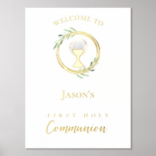 gold foil  welcome sign