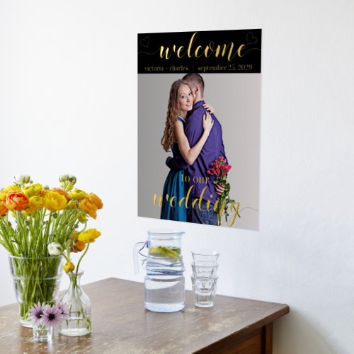 Gold Foil Welcome to our Wedding Your Photo Foil P Foil Prints