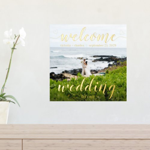 Gold Foil Welcome to our Wedding Your Photo Foil Prints