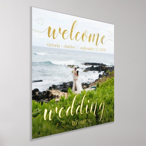 Gold Foil Welcome to our Wedding Your Photo Foil Prints