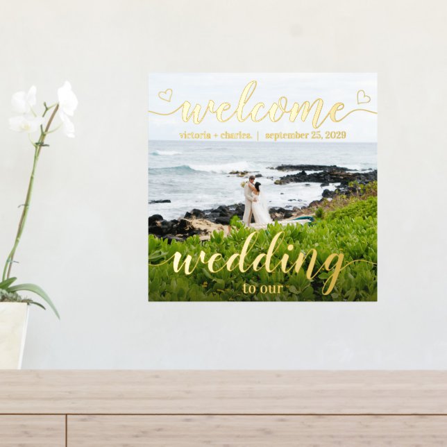 Gold Foil Welcome to our Wedding Your Photo Prints (In Situ (Entry Table))