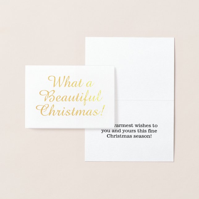 Gold Foil "What a Beautiful Christmas!" Card (Display)