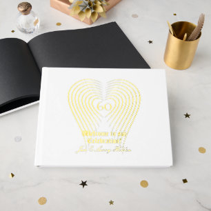 Gold Foil White Anniversary Foil Guest Book