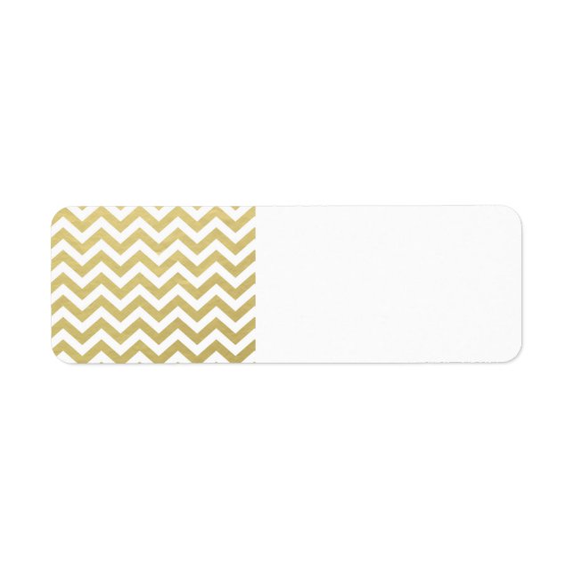 Gold Foil White Chevron Pattern Label (Front)