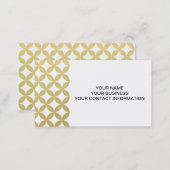 Gold Foil White Diamond Circle Pattern Business Card (Front/Back)