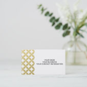 Gold Foil White Diamond Circle Pattern Business Card (Standing Front)