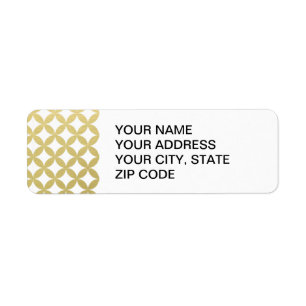Gold Foil White Diamond Circle Pattern Label