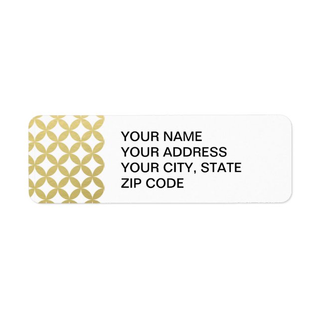 Gold Foil White Diamond Circle Pattern Label (Front)