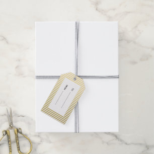 Gold Foil White Stripes Pattern Gift Tags
