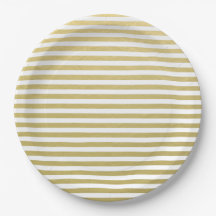 Gold Foil White Stripes Pattern