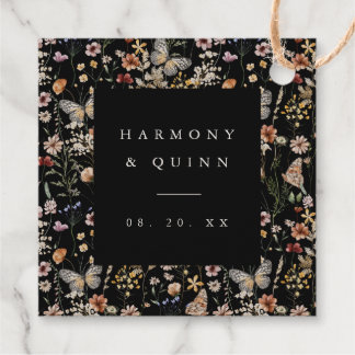 Gold Foil Wildflower Wedding Favor Tags