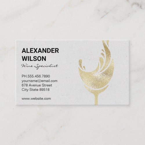 Gold Foil Wine Cup Business Card