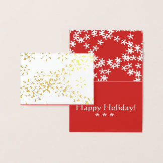 Gold Foil Winter Snow Christmas greeting card