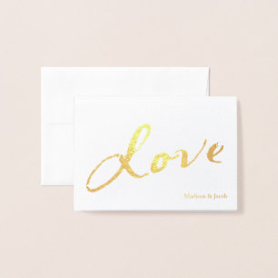 Gold Foil with Love Thank you Card
