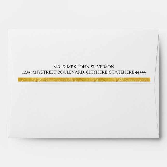 Gold Foil with Return Address Mailing Envelope (Back (Top Flap))