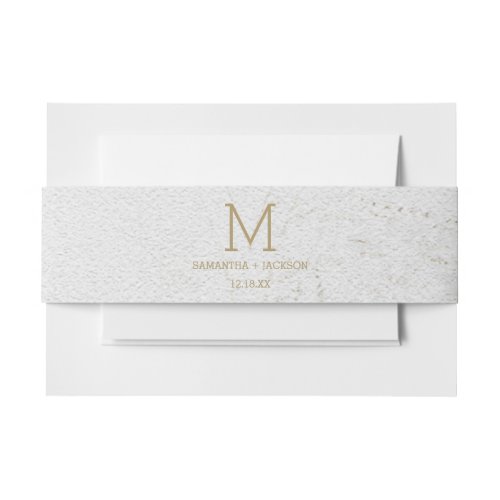 Gold Foil World Map Destination Wedding Monogram Invitation Belly Band