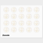 Gold Foil Wreath Custom Monogram Return Address Classic Round Sticker (Sheet)