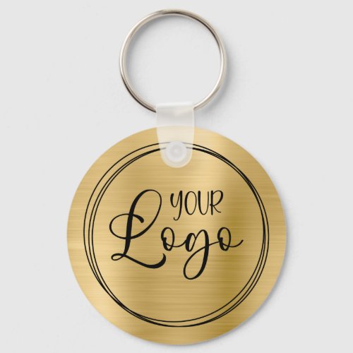 Gold Foil Your Business Logo Here Keychain