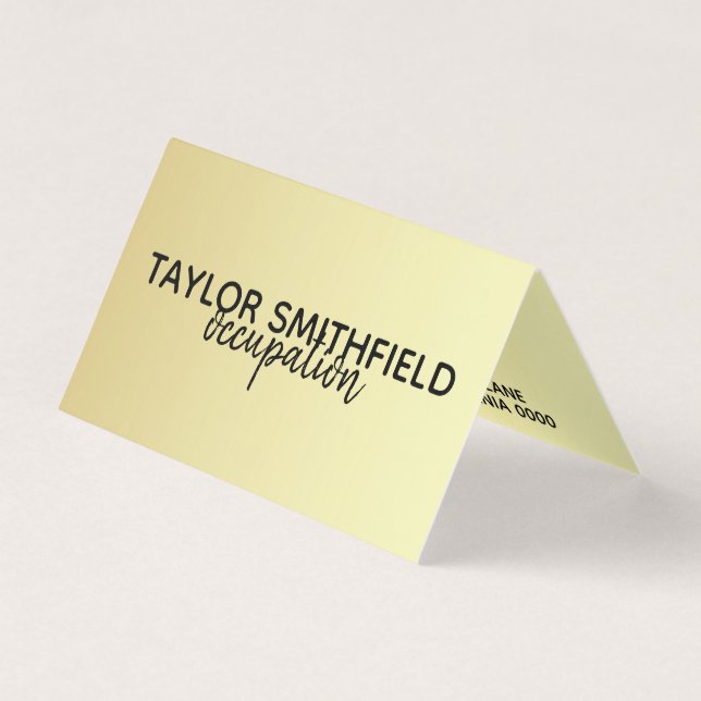 gold folded business card (Front)