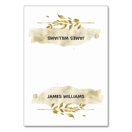 Gold Foliage Effect Wedding Place Cards