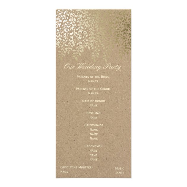 Gold Foliage Wedding Program