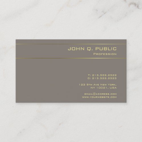 Gold Font Elegant Template Modern Professional Business Card