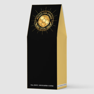Gold Football Emblem 2026   Mexico USA Canada Roasted Coffee