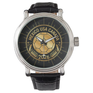 Gold Football Emblem 2026 Mexico USA Canada Watch