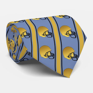 Gold Football Helmet With Gold/Black Stripe Neck Tie
