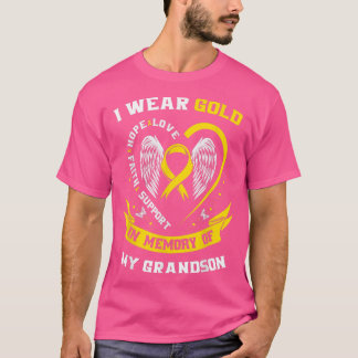 Gold For Childhood Cancer Awareness Grandson Grand T-Shirt